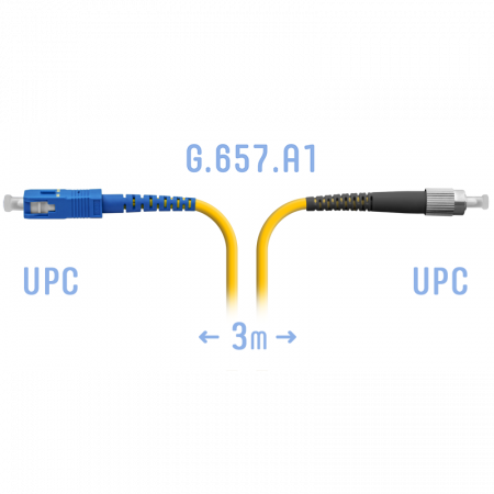 Патчкорд оптический FC/UPC-SC/UPC SM G.657.A1 3 метра