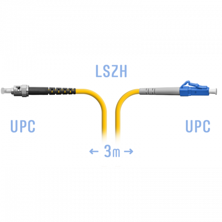 Патчкорд оптический LC/UPC-ST/UPC SM  3 метра