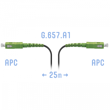 Патчкорд оптический FTTH SC/APC, кабель 604-04-01, 25 метров