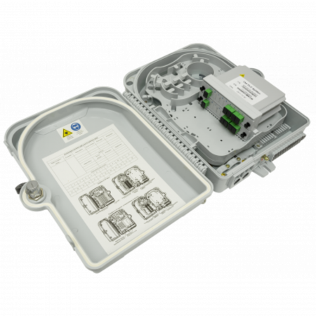 Коробка распределительная оптическая SNR-FTTH-FDB-24A (укомплектованная 2 делителями 1х4)