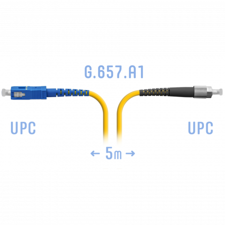 Патчкорд оптический FC/UPC-SC/UPC SM G.657.A1 5 метров