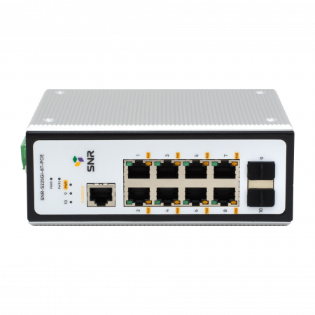 Управляемый промышленный POE коммутатор уровня 2 SNR-S225Gi-8T-POE