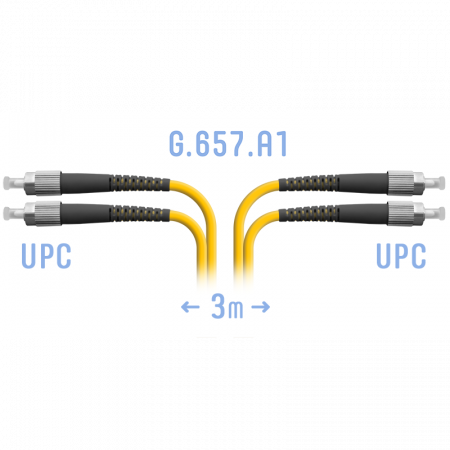 Патчкорд оптический FC/UPC SM G.657.A1 Duplex 3 метра