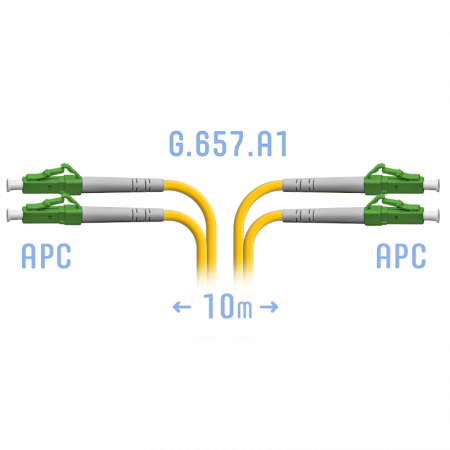 Патчкорд оптический LC/APC SM G.657.A1 Duplex 10 метров