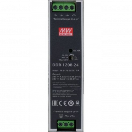 DDR-120B-24 Преобразователь: DC/DC; 120Вт; Uвх:16,8 - 33,6.В; Uвых:24ВDC; Iвых:5А, Mean Well
