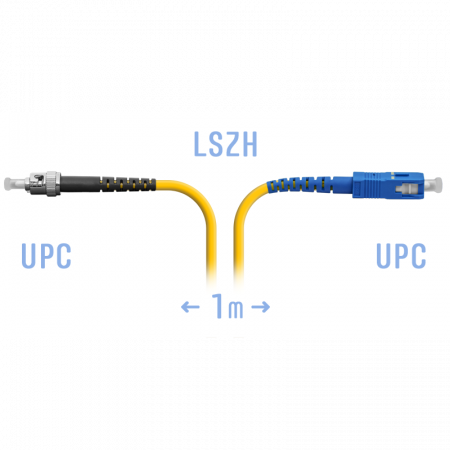 Патчкорд оптический ST/UPC-SC/UPC SM  1метр