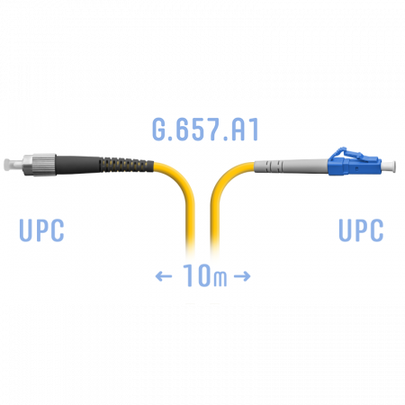 Патчкорд оптический LC/UPC-FC/UPC SM G.657.A1 10 метров