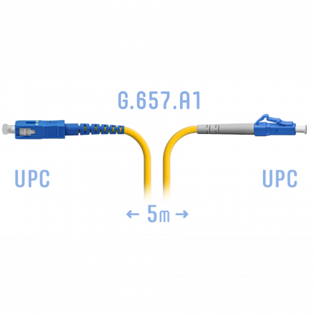 Патчкорд оптический LC/UPC-SC/UPC SM G.657.A1 5 метров