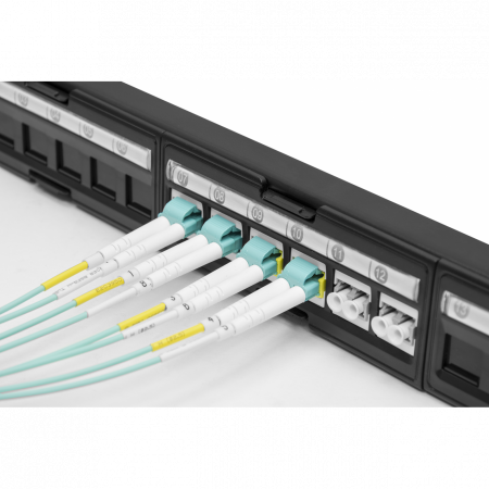 Коммутационная панель SNR, 19 для модулей KeyStone, незагруженная, неэкранированная, 1U, 24 порта, cat.5e, разборная, порты со шторками