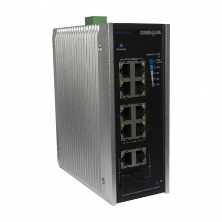 Уличный PoE коммутатор PUS-154-8-2i  8 10/100BASE-TX 802.3af&at+ 2Gb combo  расширенный диапазон температур, неуправляемый (некондиция)