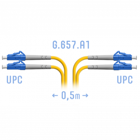 Патчкорд оптический LC/UPC SM G.657.A1 Duplex  0,5 метра