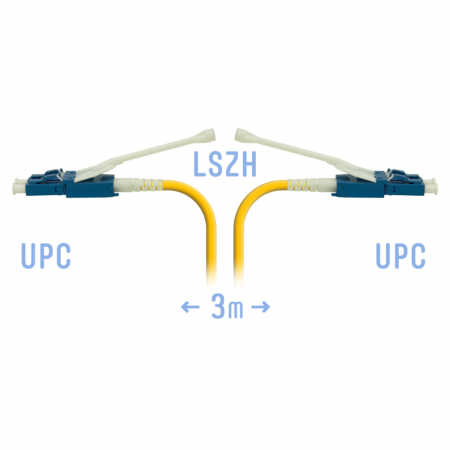 Патчкорд оптический LC/UPC SM Duplex (HD) 3 метра, волокно G.657.A1