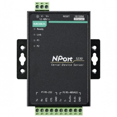 NPort 5230 2-портовый асинхронный сервер RS-232 + RS-422/485 в Ethernet MOXA