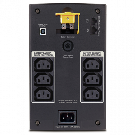 Источник бесперебойного питания Back-UPS, 700Вт/1.4 кВА, 230В, BX1400UI