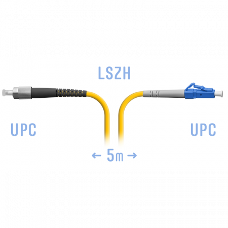 Патчкорд оптический LC/UPC-FC/UPC SM 5метров