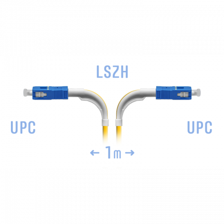 Патчкорд оптический SC/UPC SM (угловой) 1метр