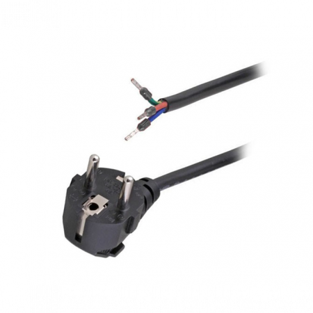 Кабель питания EU-Schuko/Open End, 220B, 10А, 1.8м