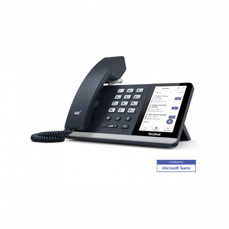 IP-телефон Yealink SIP-T55A, Teams, Цветной сенсорный экран, GigE, без видео, без БП