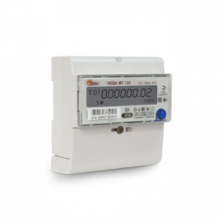 Счетчик НЕВА МТ 124 AR2S RF2PC 5(60) однофазный, многотарифный