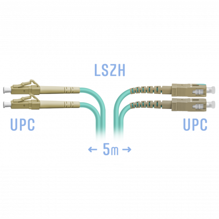 Патчкорд оптический LC/UPC-SC/UPC MM Duplex 5 метров