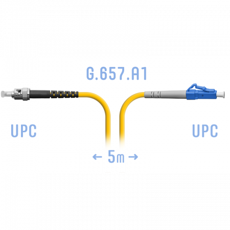 Патчкорд оптический LC/UPC-ST/UPC SM G.657.A1 5 метров