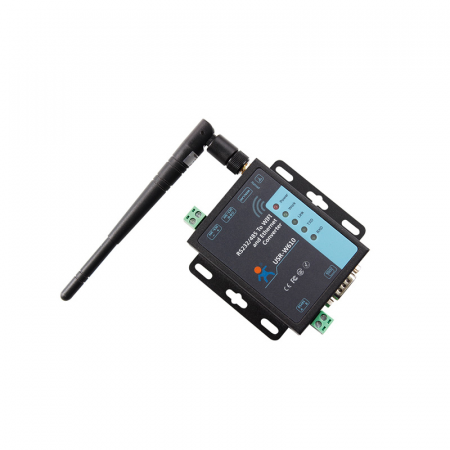 Конвертер интерфейсов RS232/RS485 в WiFi/Ethernet TCP/IP, металл корпус, блок питания
