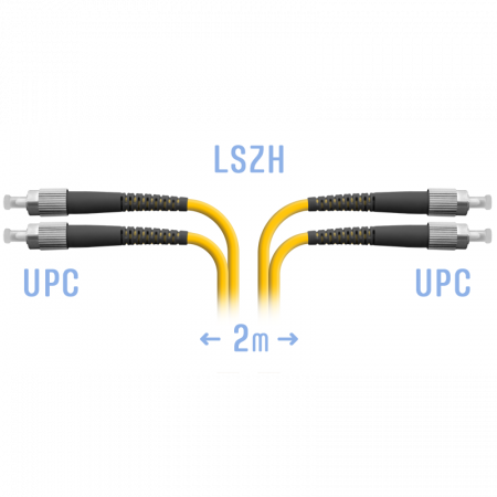 Патчкорд оптический FC/UPC SM Duplex  2 метр