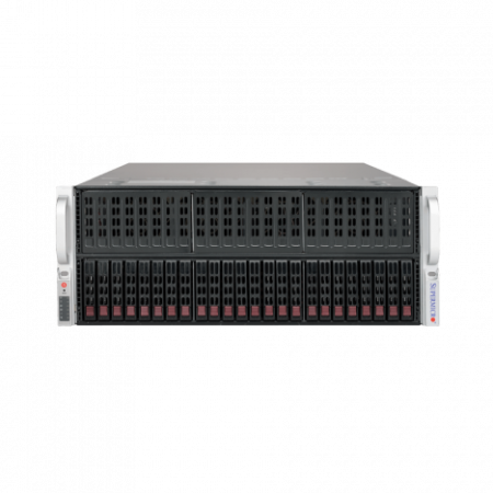Платформа Supermicro 4U SYS-4029GP-TRT, до двух процессоров Intel Scalable, DDR4, 24x2,5 HDD SATA, до восьми графических ускорителей