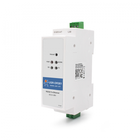 USR-DR301, 1-портовый конвертер интерфейсов RS232 в Ethernet TCP/IP на DIN-рейку