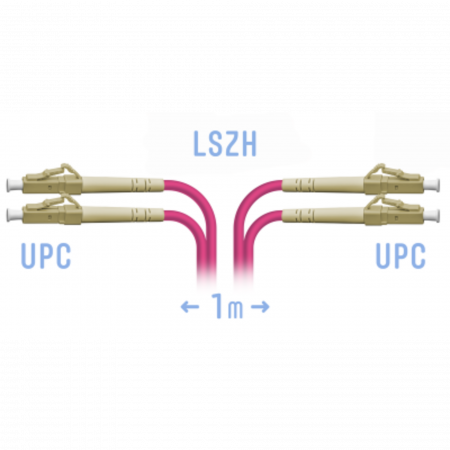 Патчкорд оптический LC/UPC-LC/UPC MM (OM4) Duplex 1 метр