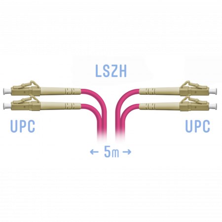Патчкорд оптический LC/UPC-LC/UPC MM (OM4) Duplex 5 метров