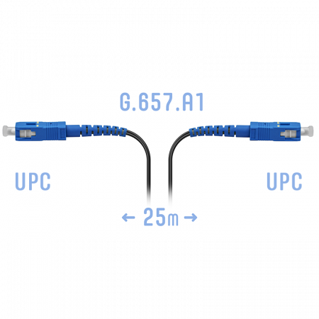 Патчкорд оптический FTTH SC/UPC, кабель 604-02-01, 25 метров