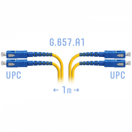 Патчкорд оптический SC/UPC SM G.657.A1 Duplex 1 метр