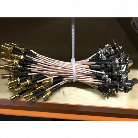 Кабельная сборка 0.15M RG-316U CRC9male(121L) SMAfemale с гайкой(S-231L GGT)