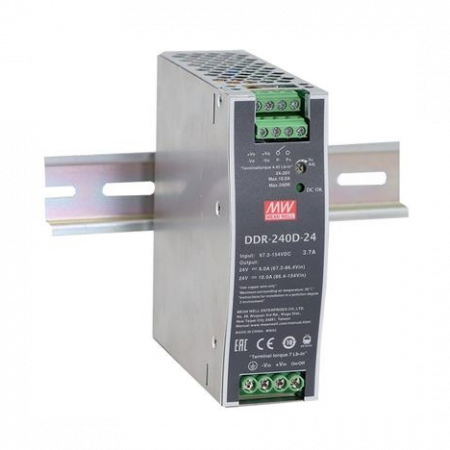 DDR-240D-24, DC/DC преобразователь, 60Вт, вход 67,2-154В, выход 24В/10А Mean Well
