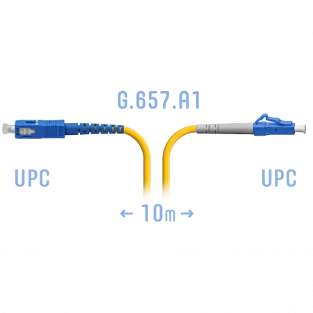 Патчкорд оптический LC/UPC-SC/UPC SM G.657.A1 10 метров