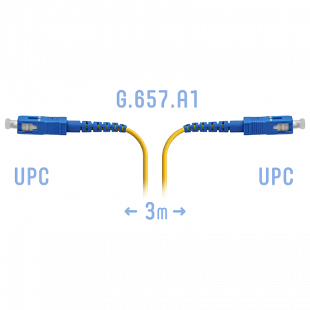 Патчкорд оптический SC/UPC SM G.657.A1 3 метра, 2мм