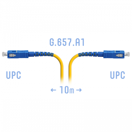 Патчкорд оптический SNR-PC-SC/UPC-A SM 10 м, сверхгибкое волокно