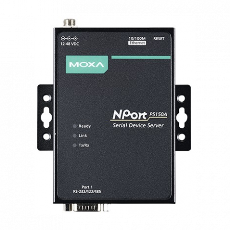 NPort P5150A 1-портовый сервер RS-232/422/485 в Ethernet с возможностью питания через Ethernet (PoE, стандарт IEEE 802.3af) MOXA