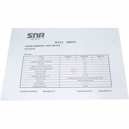 Модуль Add/Drop SNR-CWDM-10GR-OADM1-1350/1430
