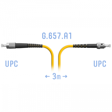Патчкорд оптический FC/UPC-ST/UPC SM G.657.A1 3 метра