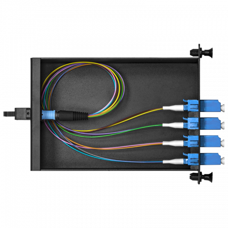 Кассета одномодовая распределительная MPO на 8LC/UPC портов
