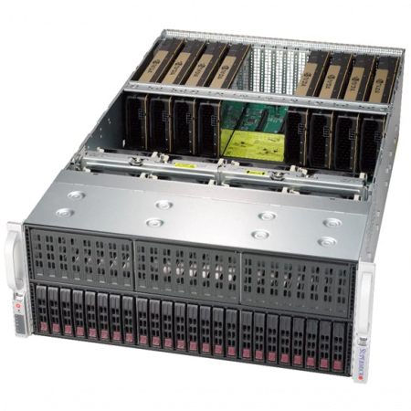 Платформа Supermicro 4U SYS-4029GP-TRT, до двух процессоров Intel Scalable, DDR4, 24x2,5 HDD SATA, до восьми графических ускорителей