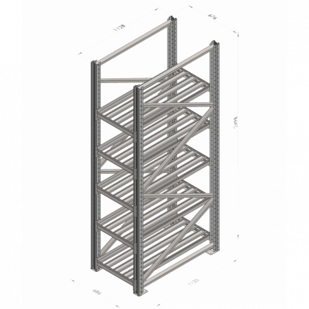 Аккумуляторный стеллаж 5 полок, 2498х686х1135мм (SNR-UPS-RACK-257012-5)