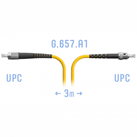 Патчкорд оптический FC/UPC-ST/UPC SM G.657.A1 3 метра