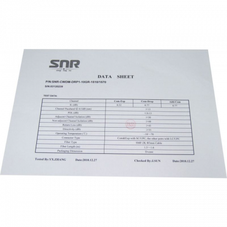 Модуль Add/Drop SNR-CWDM-10GR-OADM1-1510/1570