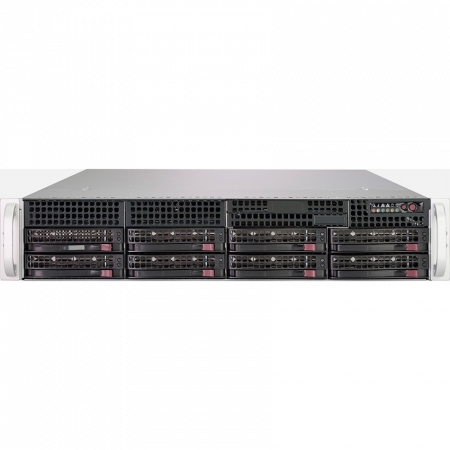 Платформа Supermicro 2U AS-2013S-C0R, До одного процессора AMD Epyc 7002, DDR4,  8x3.5 SAS/SATA HDD, 2x1GBase-T