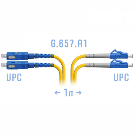 Патчкорд оптический LC/UPC-SC/UPC SM G.657.A1 Duplex 1 метр