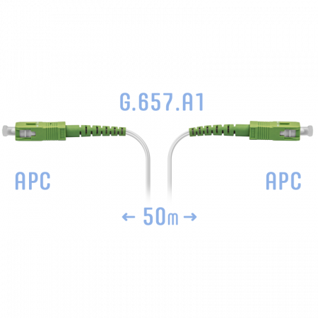 Патчкорд оптический FTTH SC/APC, кабель 604-02-01W, 50 метров