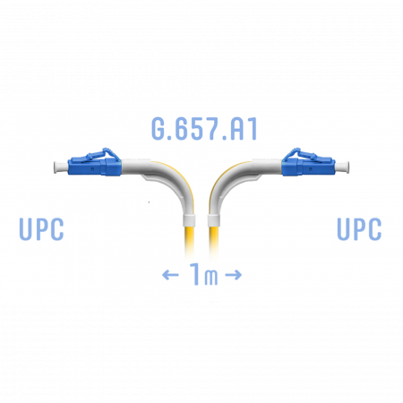 Патчкорд оптический LC/UPC SM G.657.A1 (угловой) 1 метр